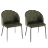Lot de 2 chaises velours vert sapin TOM