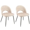 Lot 2 chaises velours beige TOM - Pieds acier noir