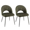Lot 2 chaises velours vert sapin TOM