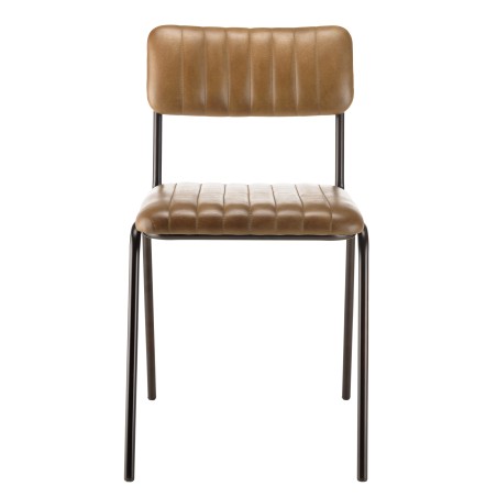Lot de 2 chaises MARCEL en cuir et acier