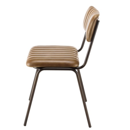 Lot de 2 chaises MARCEL en cuir et acier