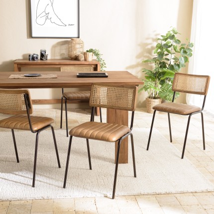 Lot de 2 chaises MARCEL en manguier - Style rétro et chaleureux