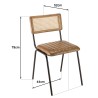 MARCEL Set of 2 Mango Wood Chairs with Padded Leather Seat
