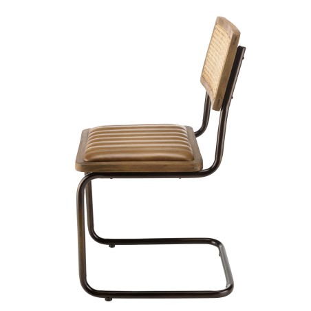 Lot de 2 chaises MARCEL en manguier et cuir