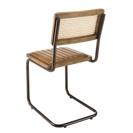 Lot de 2 chaises MARCEL en manguier et cuir