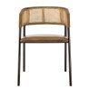 Lot de 2 fauteuils MARCEL en cuir et rotin