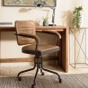 MARCEL Armchair - Padded Leather Seat & Mango Wood Armrests