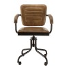 MARCEL Armchair - Padded Leather Seat & Mango Wood Armrests