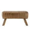 MARCEL - Brown Leather Upholstered Bench