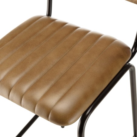 Lot de 2 tabourets de bar MARCEL en cuir