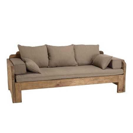 SANDY - 3-Seater Sofa Bed in Recycled Pine Wood with Cushions