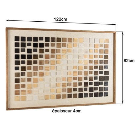 SANDY - Wall Decoration 82x122cm Mosaic Gradient in Recycled Pine