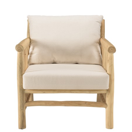 WILL - BORNEO Armchair | Natural Teak Branches with White Cushions