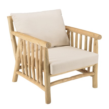 Fauteuil BORNEO en teck naturel - Confort et élégance