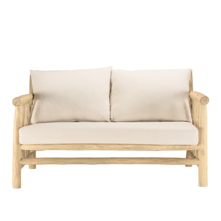 WILL - BORNEO 2-seater Sofa | Natural Teak Branches with White Cushions