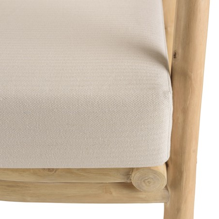 WILL - MADURA Armchair | Natural Teak Branches with White Cushions