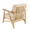 Fauteuil MADURA en teck naturel et coussins blancs