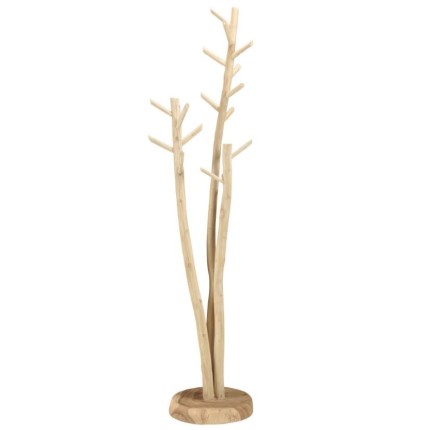 WILL - 3-branch Coat Rack in Natural Teak