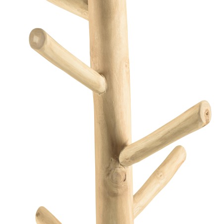 WILL Multi-Branch Coat Rack in Natural Teak - Organize Coats & Accessories