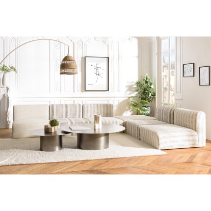 Canapé modulable GLORIA en coton gris et beige
