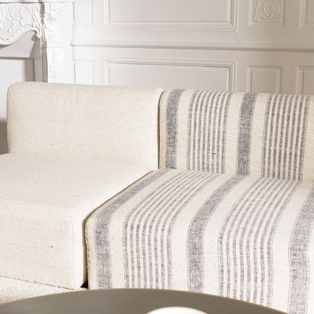 GLORIA - 6-Piece Modular Sofa in Grey and Beige Cotton