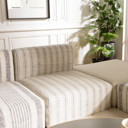 Canapé modulable GLORIA en coton gris et beige