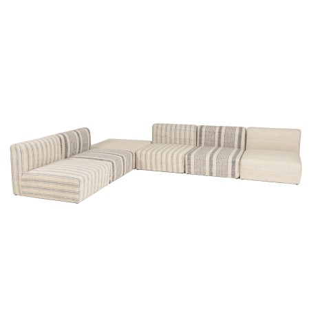 Canapé modulable GLORIA en coton gris et beige