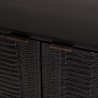 GLORIA - Black Mango Wood Sideboard with 4 Carved Doors and Metal Legs