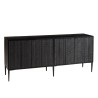 GLORIA - Black Mango Wood Sideboard with 4 Carved Doors and Metal Legs