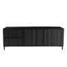 GLORIA Black Mango Wood TV Stand - 2 Doors, 2 Carved Drawers