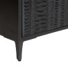 GLORIA Black Mango Wood TV Stand - 2 Doors, 2 Carved Drawers