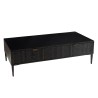 GLORIA Black Mango Wood Coffee Table with 2 Carved Drawers