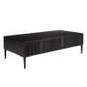 GLORIA Black Mango Wood Coffee Table with 2 Carved Drawers