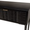 GLORIA Black Mango Wood Console Table with 2 Carved Drawers