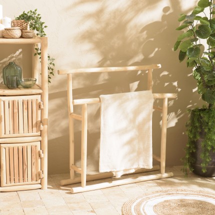WILL Double Towel Rack - Natural Teak Branches