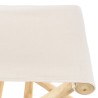 WILL - Folding Stool in Teak Branches | Crossed Legs & Fabric Seat