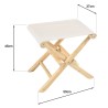 WILL - Folding Stool in Teak Branches | Crossed Legs & Fabric Seat