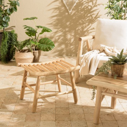WILL Stool - Natural Teak Branches with Openwork Seat