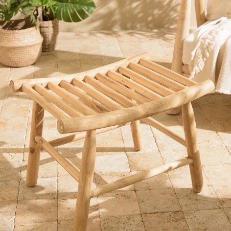 Tabouret en branches de teck naturel WILL