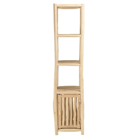 WILL - 2-tier Shelf with 1 Door in Natural Teak Branches