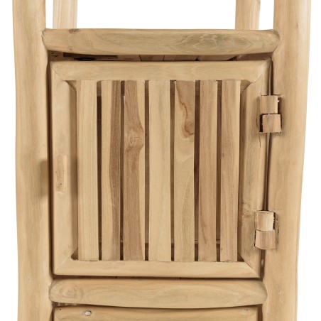 WILL 1-Tier Shelf with 2 Doors - Natural Teak Branches