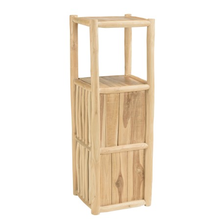 WILL 1-Tier Shelf with 2 Doors - Natural Teak Branches