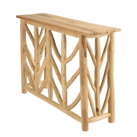 WILL - Natural Teak Console Table with Openwork Base