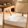 WILL - FLORES Teak Armchair with Cane Backrest and Grey Cushion