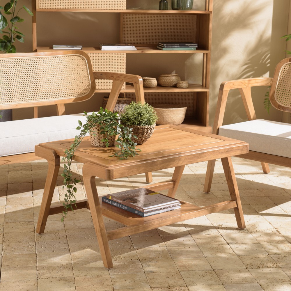 Table basse rectangulaire double plateau en teck WILL FLORES Table basse rectangulaire double plateau en teck WILL FLORES