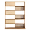 WILL 6-Tier Mahogany Shelf Unit with Natural Cane