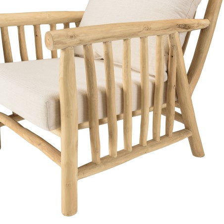 WILL - BORNEO Set: 2-Seater Sofa, 2 Armchairs, Teak Coffee Table