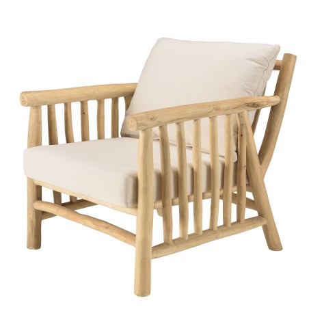 WILL - BORNEO Set: 2-Seater Sofa, 2 Armchairs, Teak Coffee Table