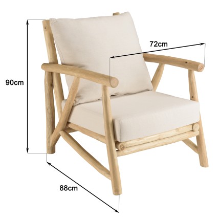 Ensemble MADURA WILL : canapé 2 p. 2 fauteuils en teck