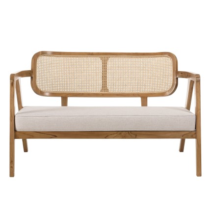 Ensemble FLORES en teck - Canapé 2 p., 2 fauteuils, 1 table basse